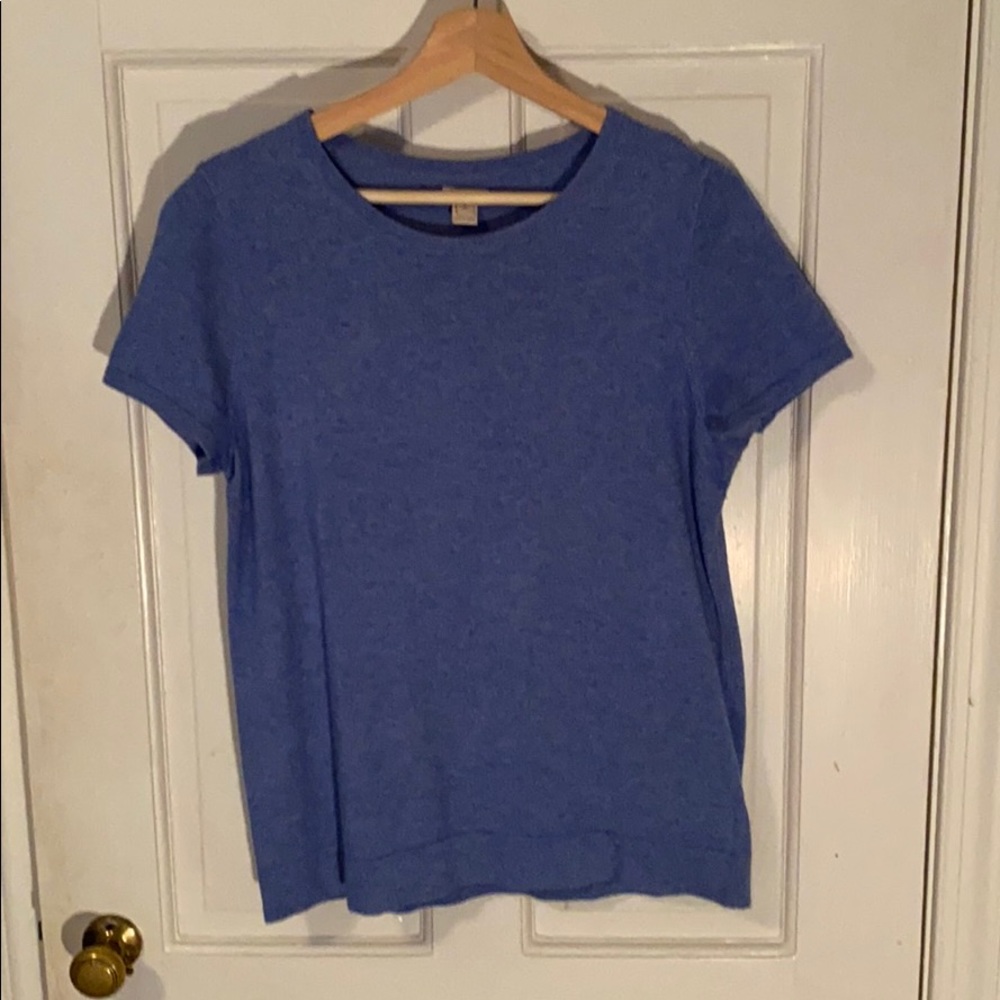 Short sleeve wool sweater.
